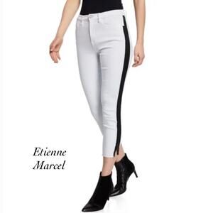 Etienne Marcel Distressed Side Zip Raw Hem Skinny Jeans NWT Size 24 FLAW